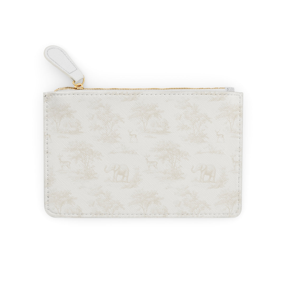 "Just For Mom" Mini Clutch Bag, Spring Beige Deer & Elephant Toile