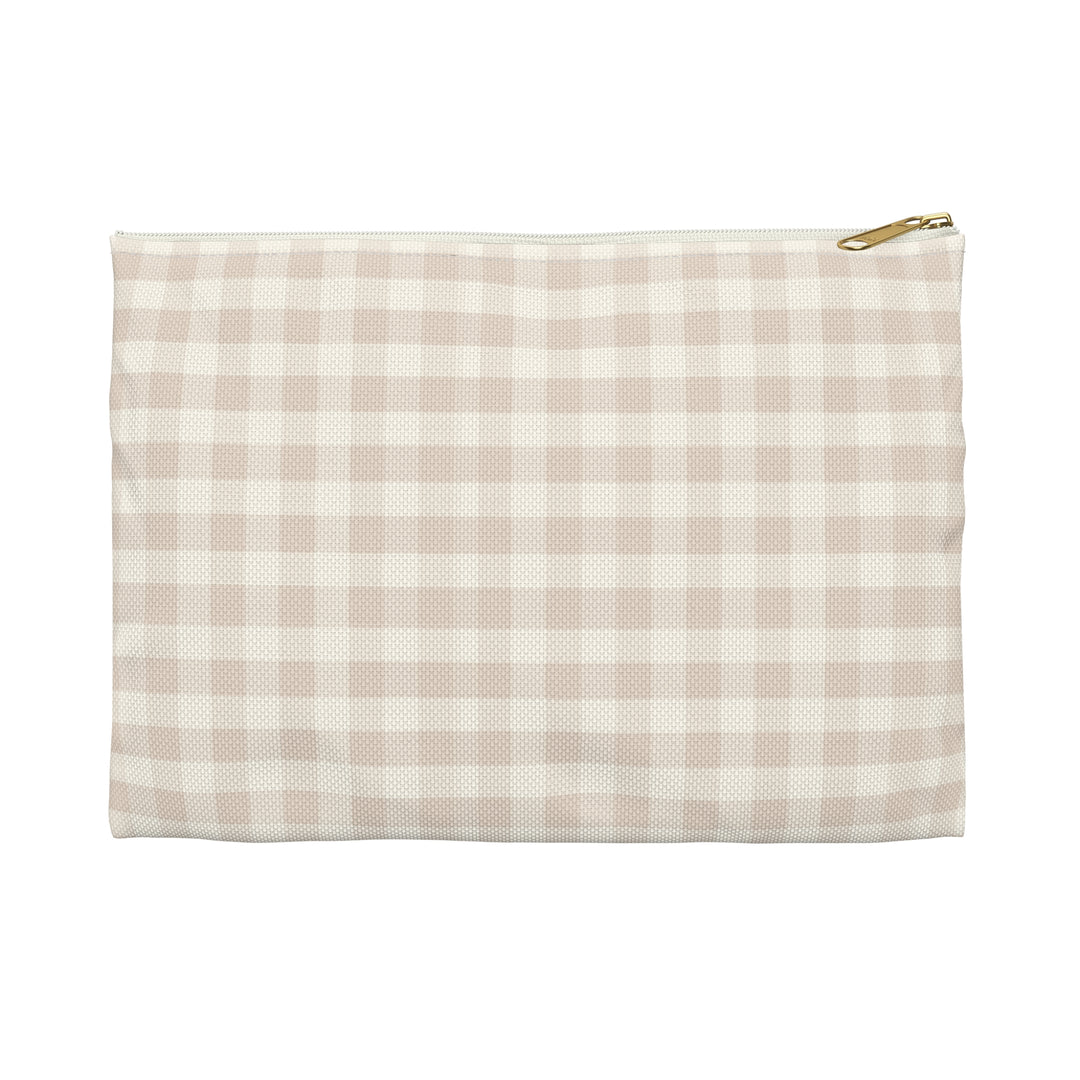 Spring Beige Gingham, Accessory Pouch