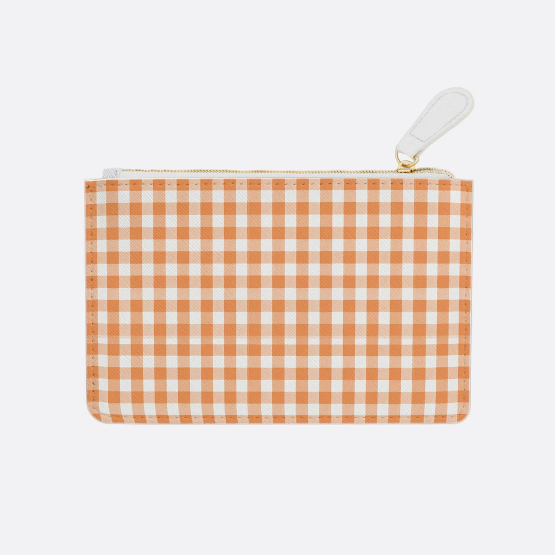 "Just For Mom" Mini Clutch Bag, Spring Tangerine Gingham