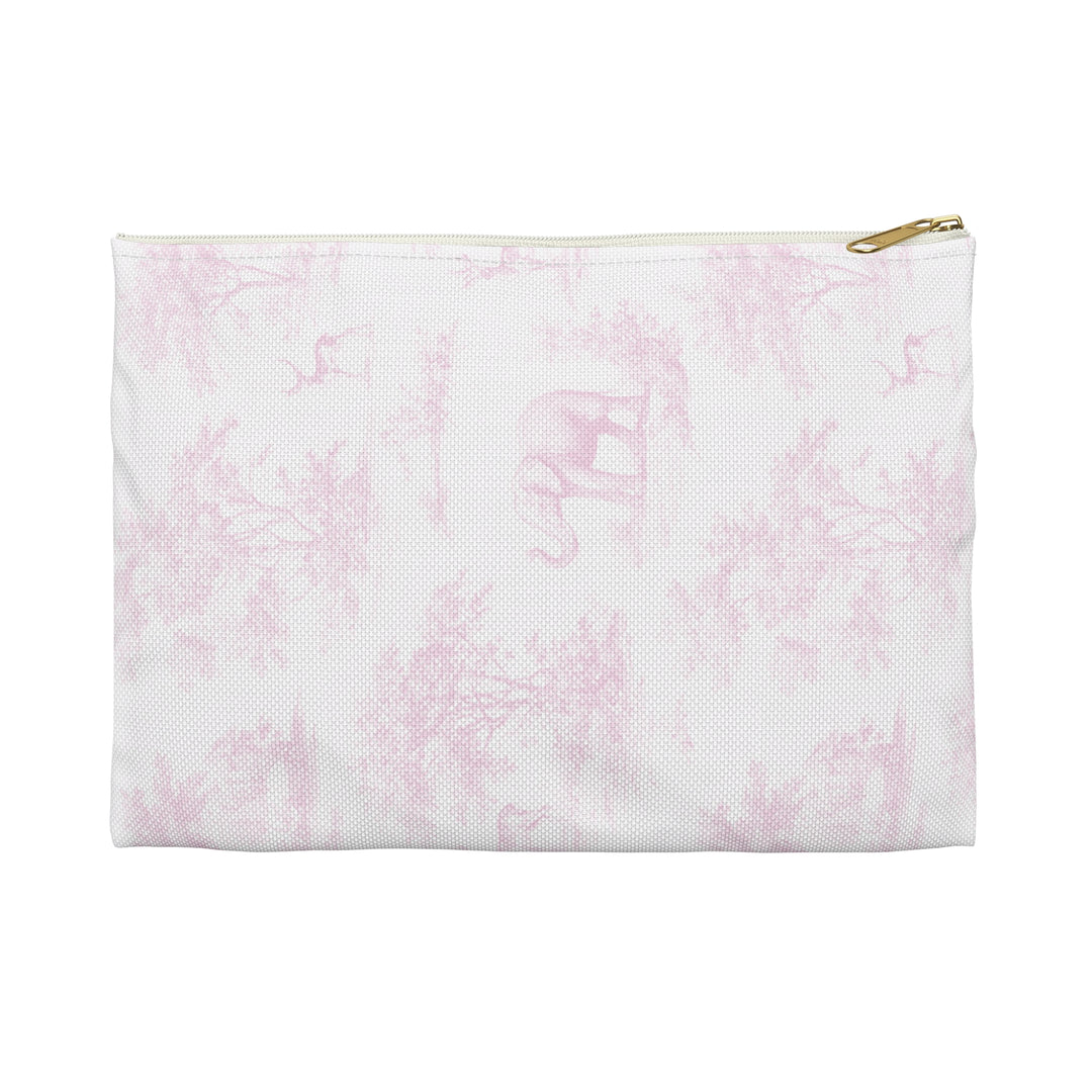 Spring Pink Toile Elephant & Deer, Accessory Pouch