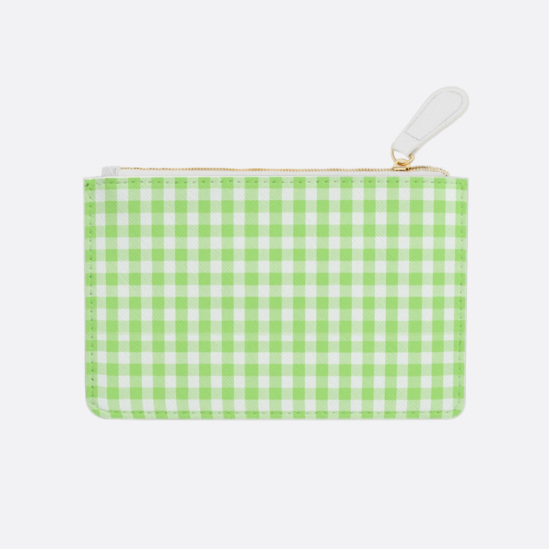 "Just For Mom" Mini Clutch Bag, Spring Green Gingham