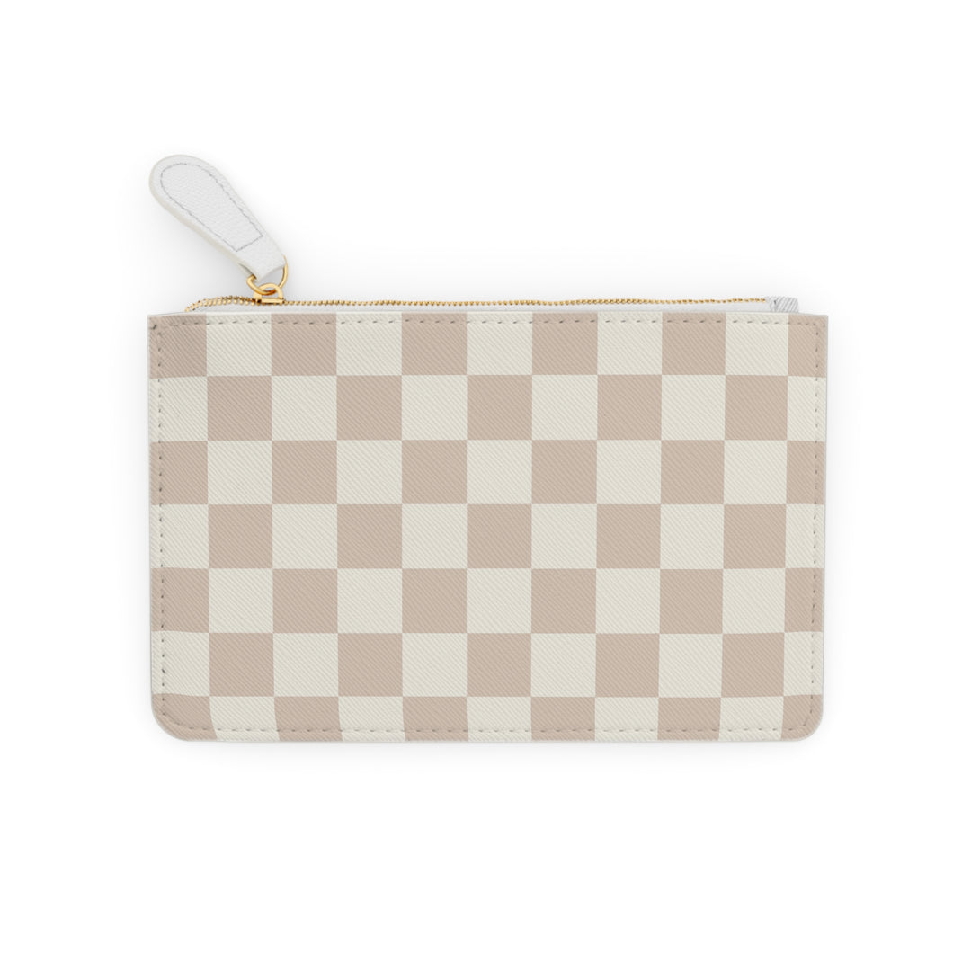 "Just For Mom" Mini Clutch Bag, Cocoa and Cream Check