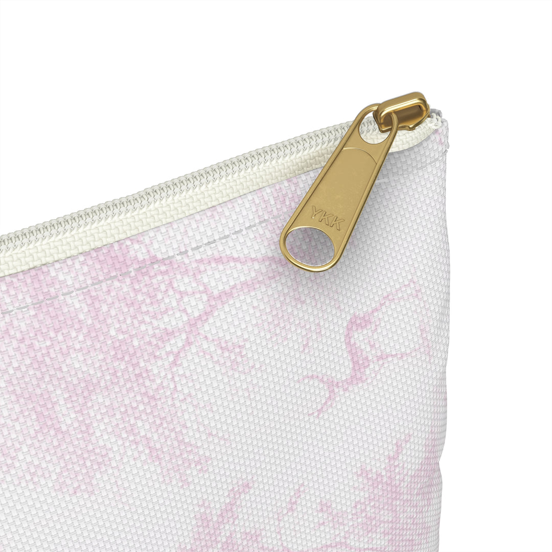 Spring Pink Toile Elephant & Deer, Accessory Pouch