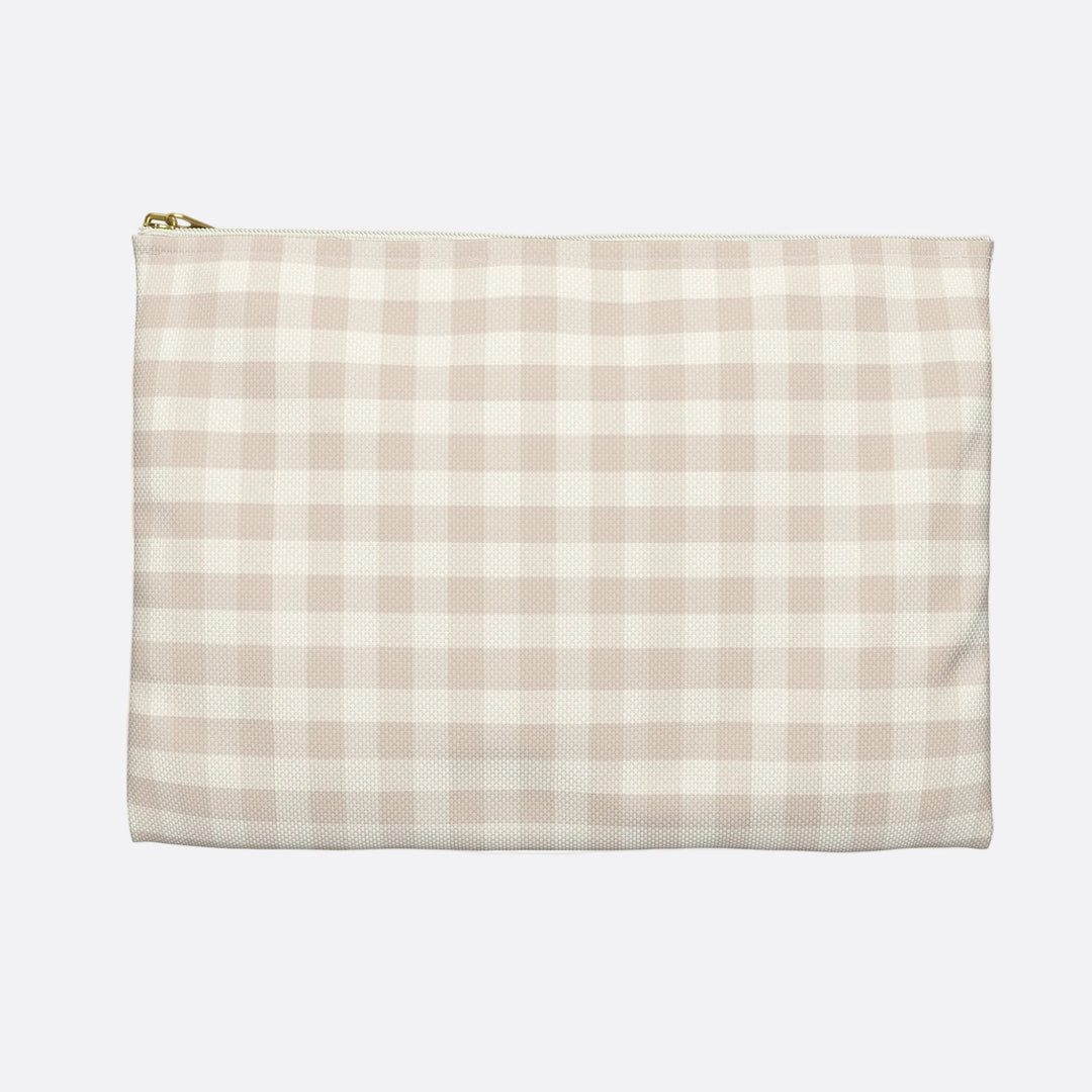 Spring Beige Gingham, Accessory Pouch