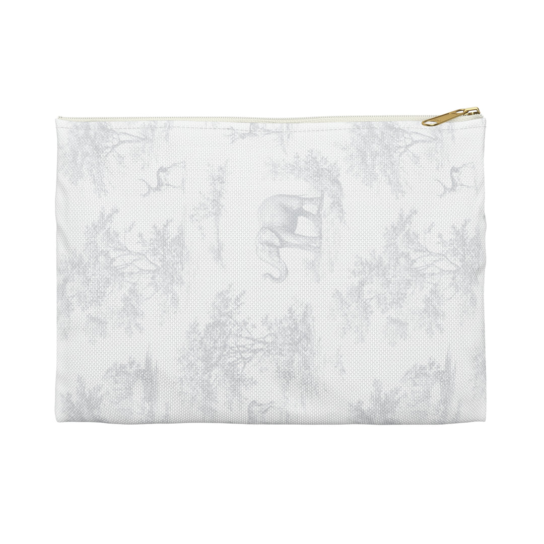 Spring Grey Toile Elephant & Deer, Accessory Pouch