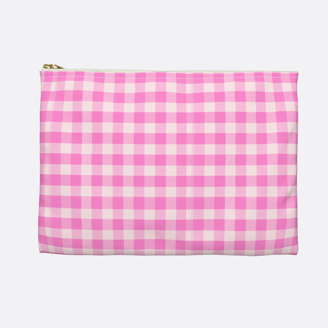 Spring Pink Gingham, Accessory Pouch