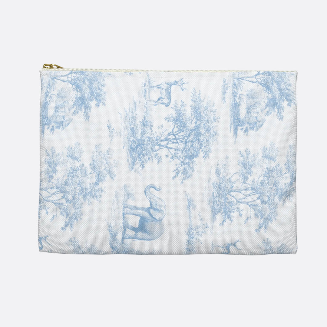 Blue Toile Elephant & Deer, Accessory Pouch