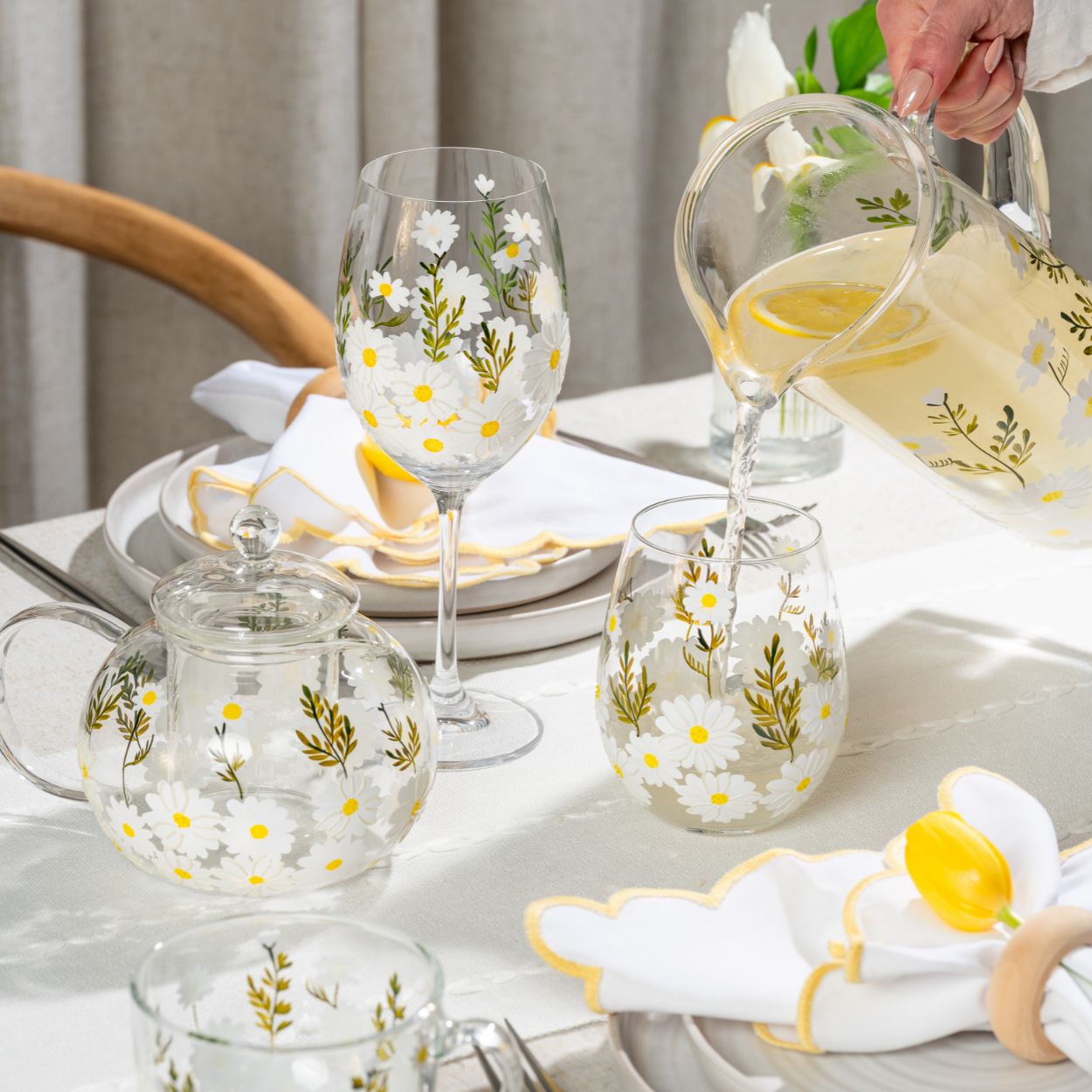 Painted Daisy Pitcher