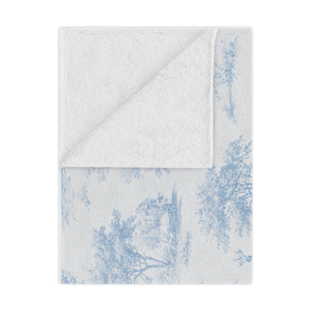 Toddler Minky Lovey Blanket, Blue Toile Elephant & Deer
