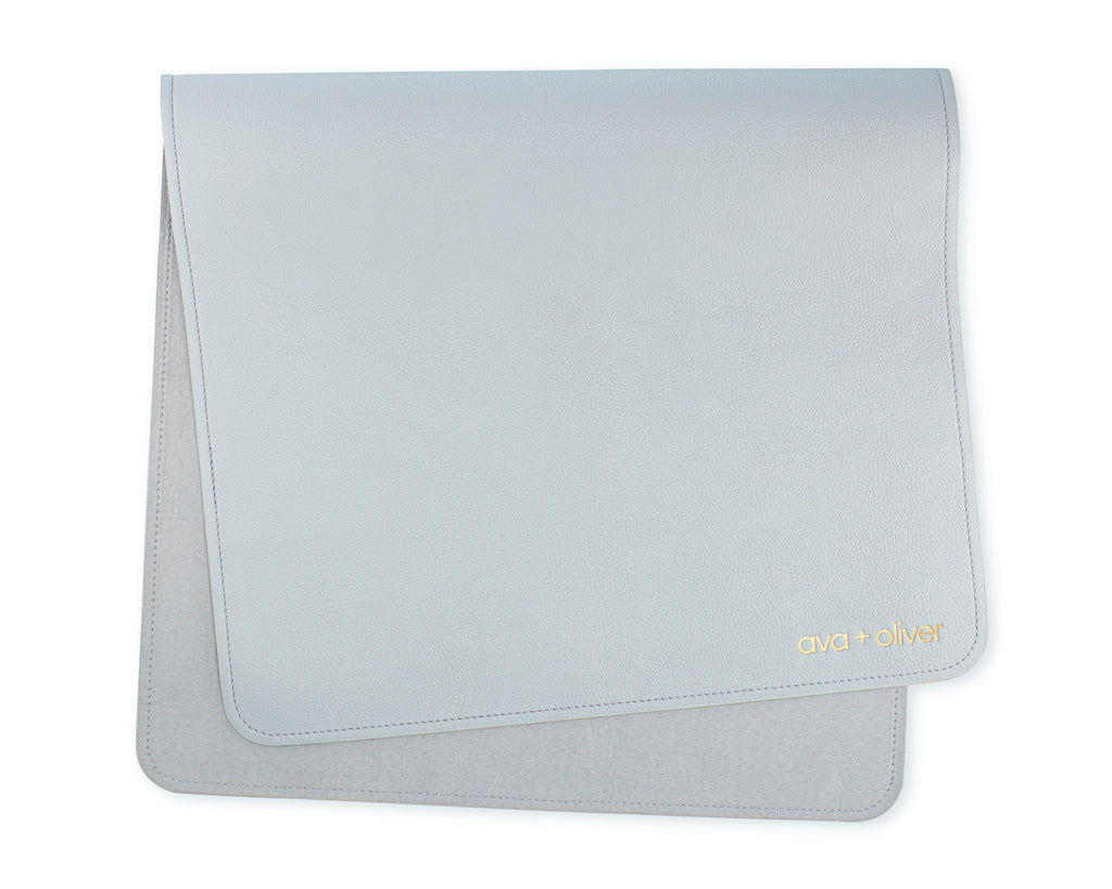 Vegan Leather Changing Mat, Slate Blue