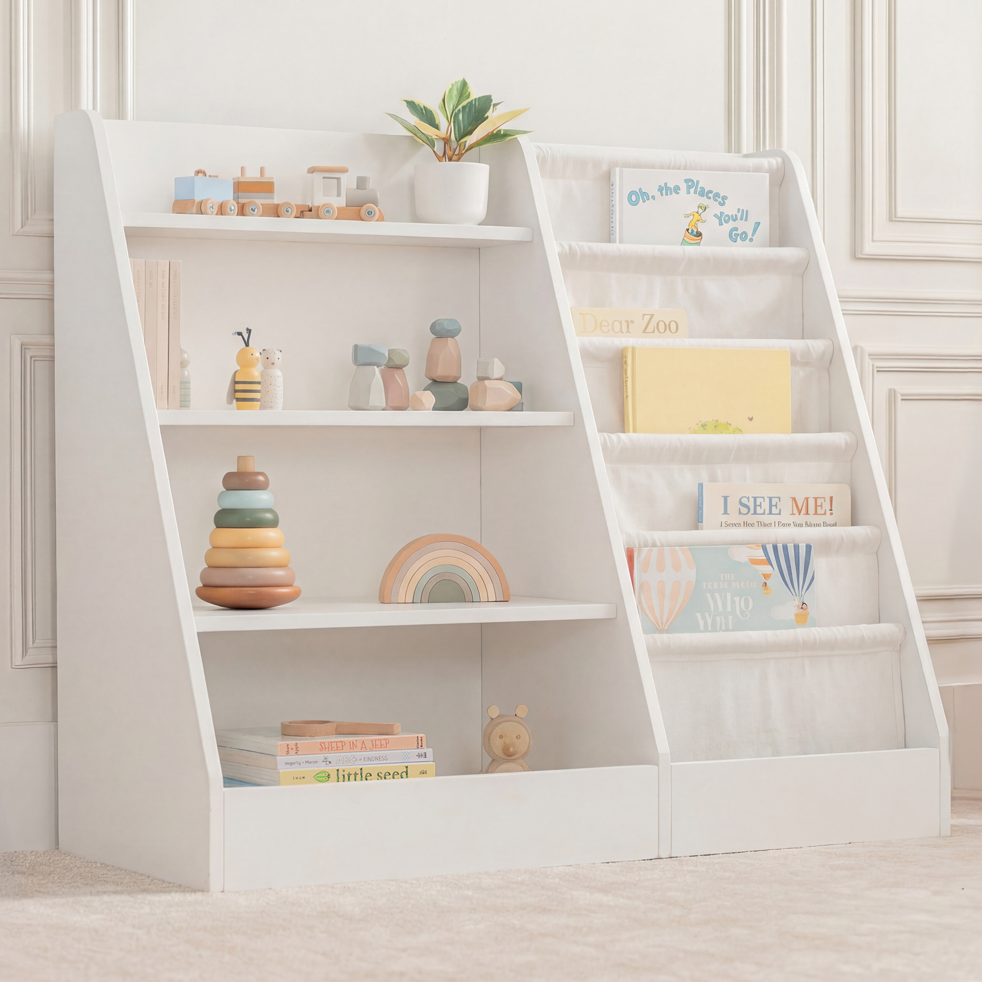 Kids Bookshelf - White