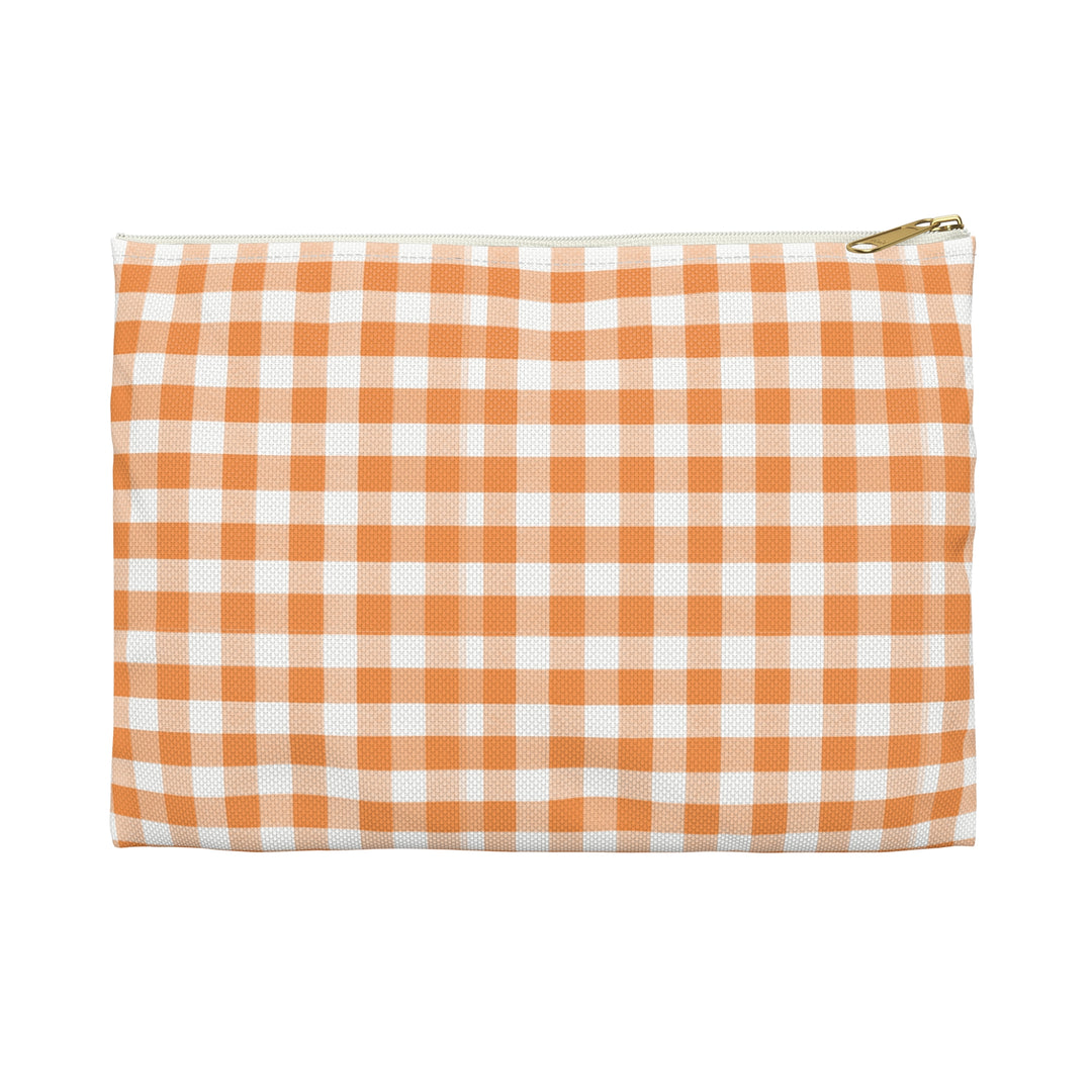 Spring Tangerine Gingham, Accessory Pouch