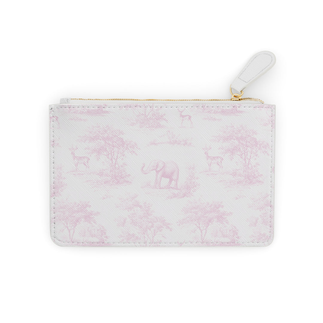 "Just For Mom" Mini Clutch Bag, Spring Pink Toile Deer & Elephant