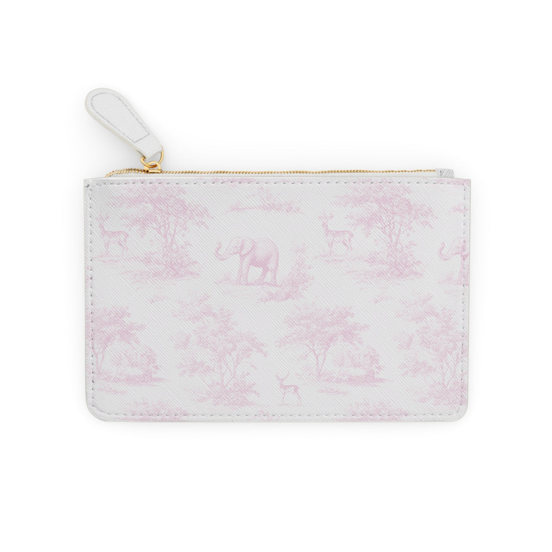 "Just For Mom" Mini Clutch Bag, Spring Pink Toile Deer & Elephant