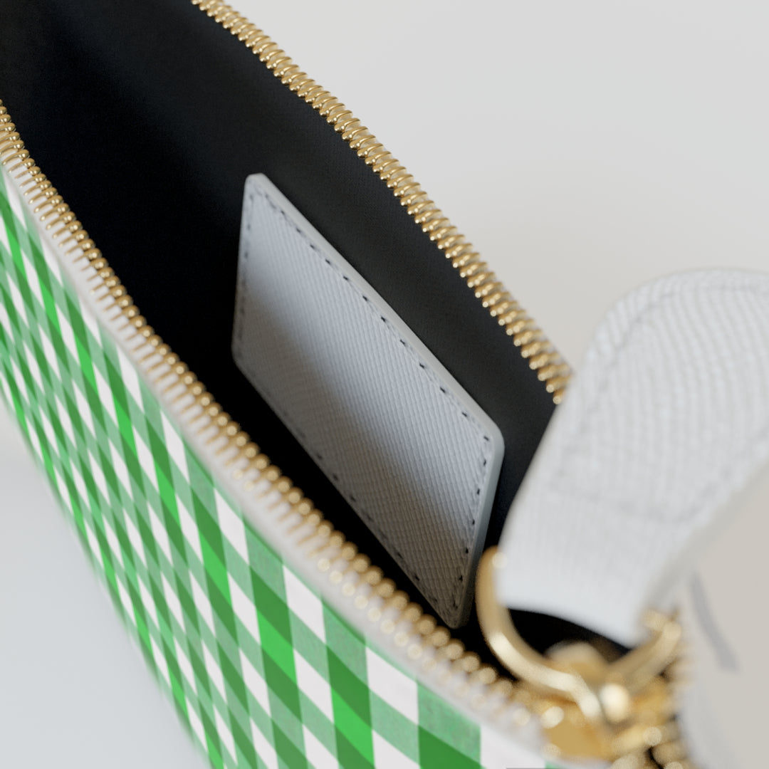 "Just For Mom" Mini Clutch Bag, Kelly Green Gingham