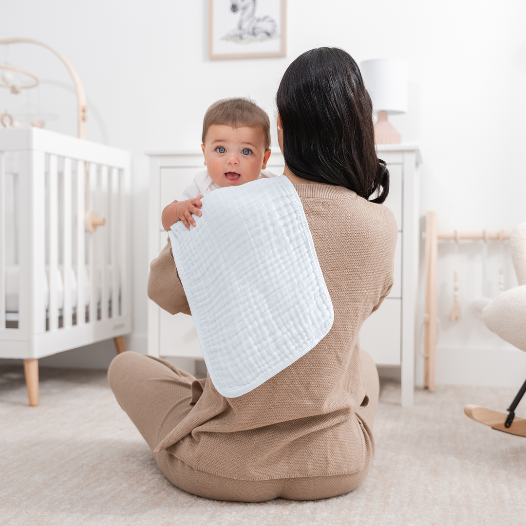 Muslin Burp Cloths in White