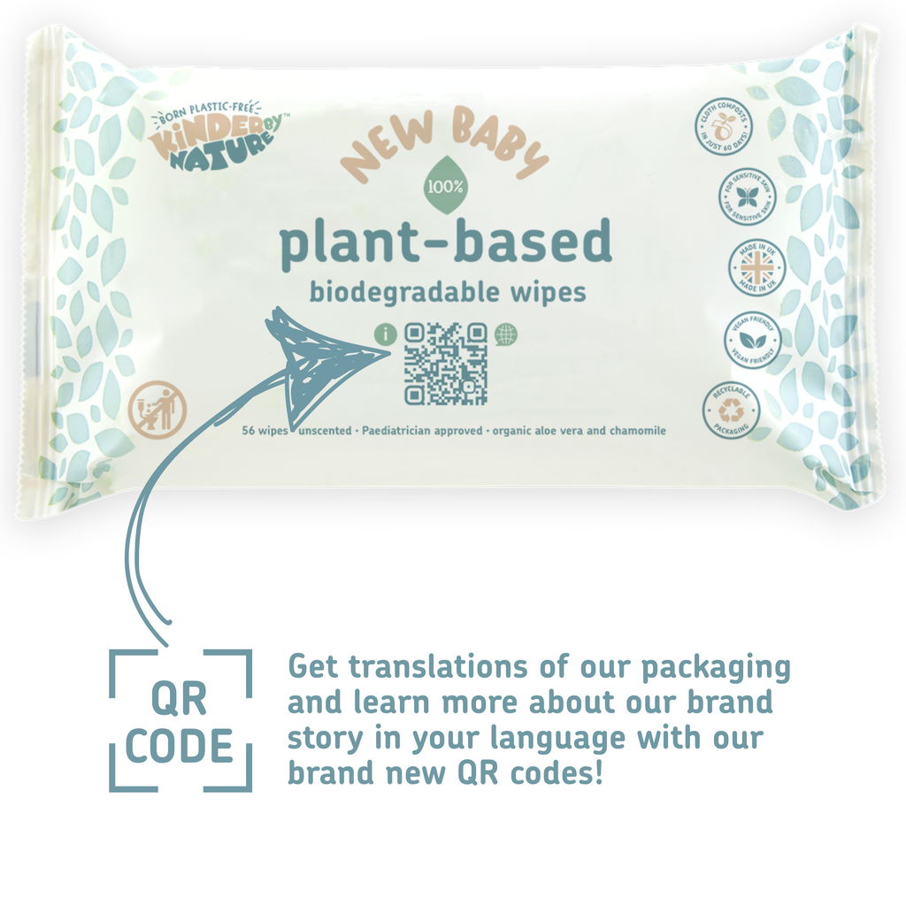 Kinder by Nature 100% Biodegradable Plant-Based Baby Wipes - 672 Count (12 packs of 56 wipes)