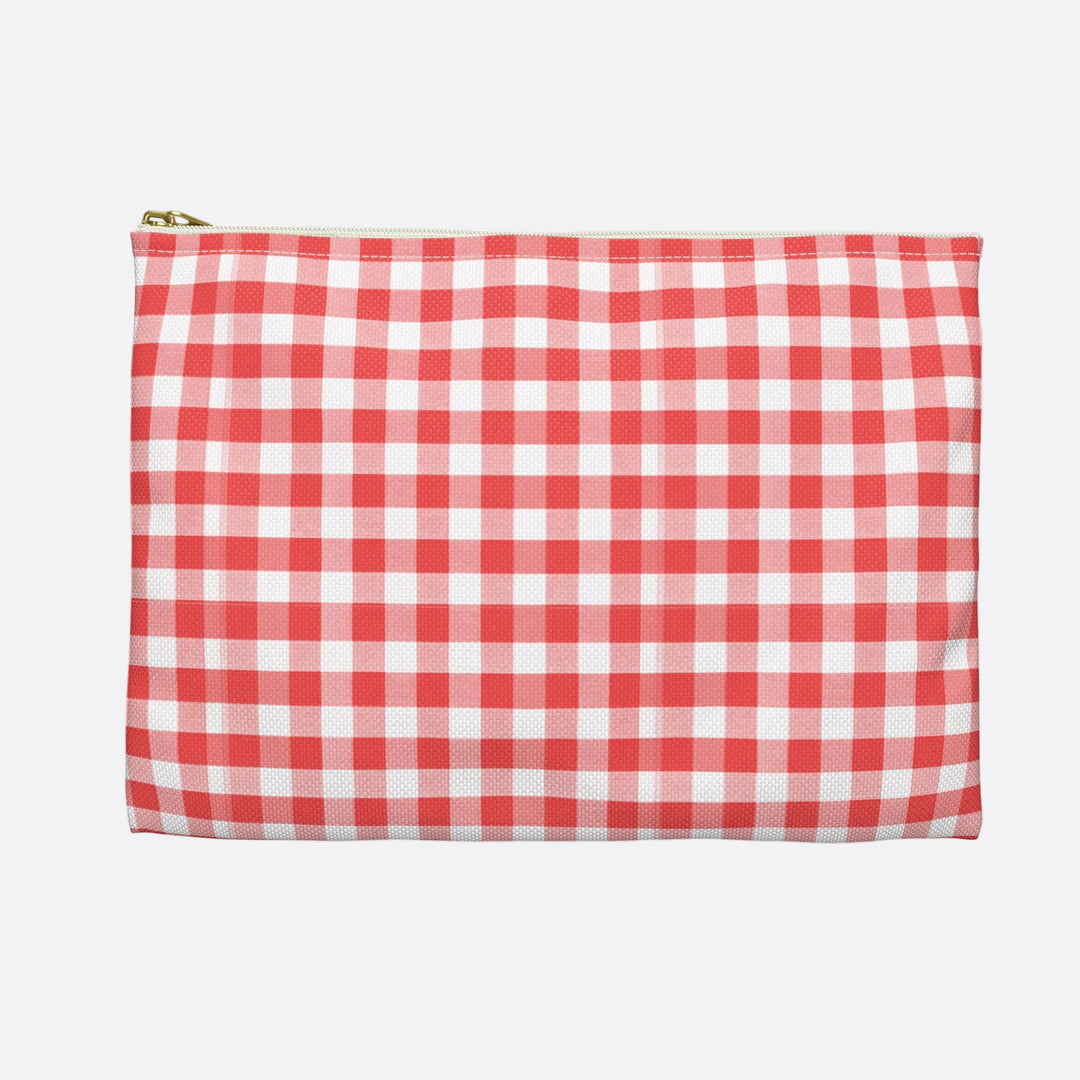 Spring Red Gingham, Accessory Pouch