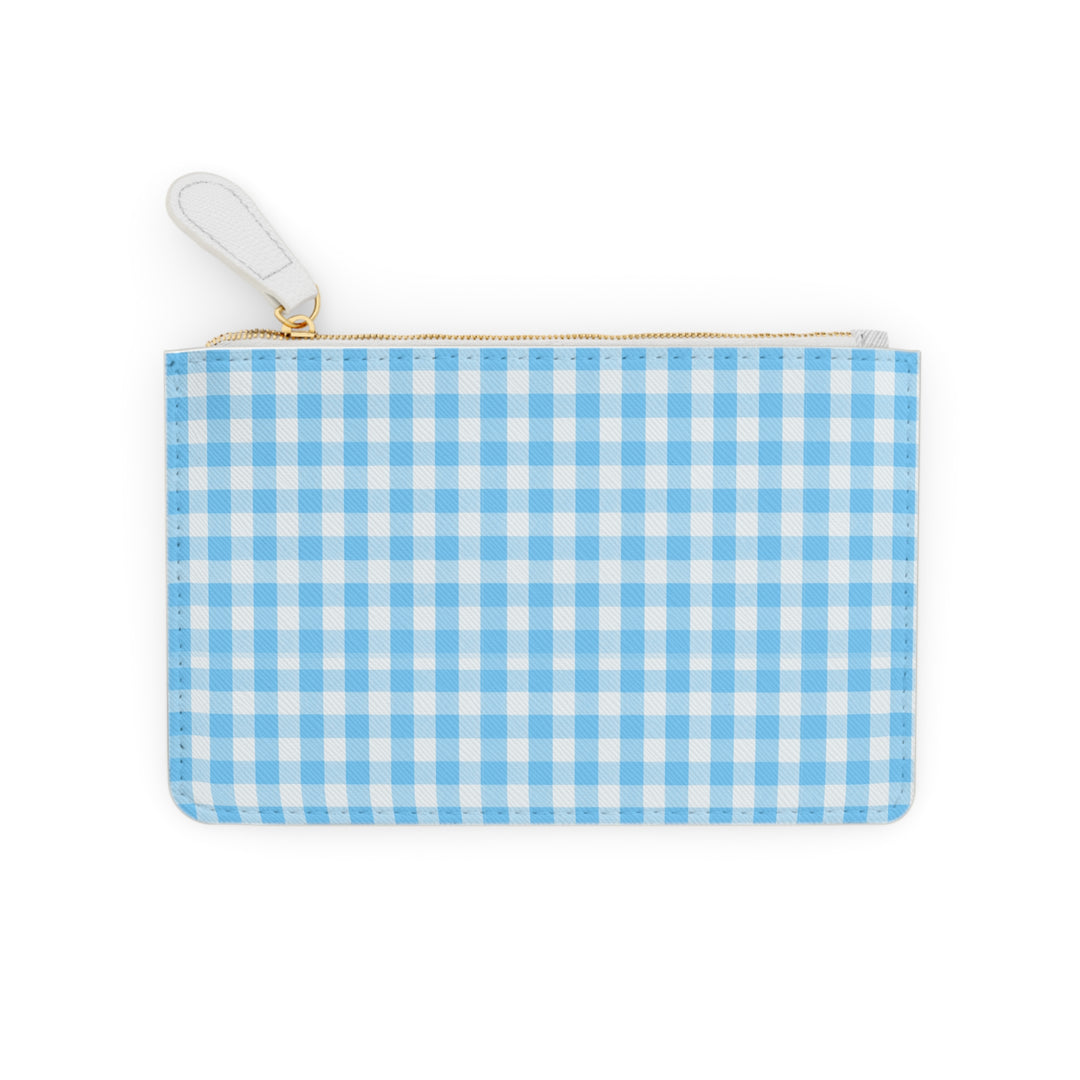 "Just For Mom" Mini Clutch Bag, Spring Blue Gingham