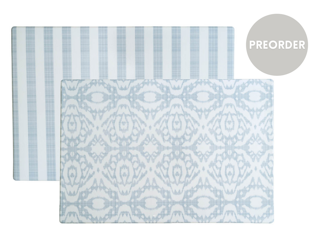 emerson ikat + jack stripe in rainwash blue - PREORDER