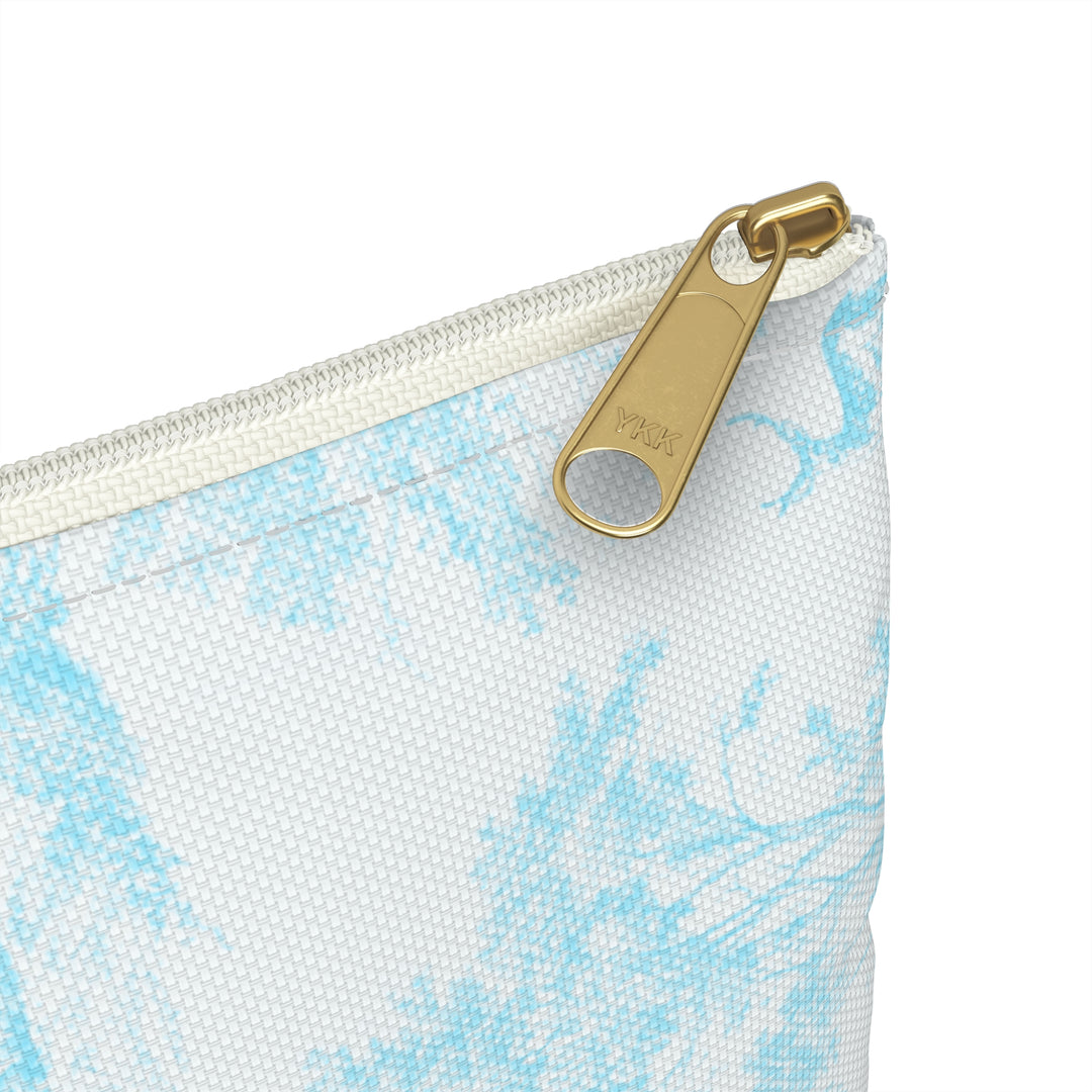 Spring Blue Toile Elephant & Deer, Accessory Pouch