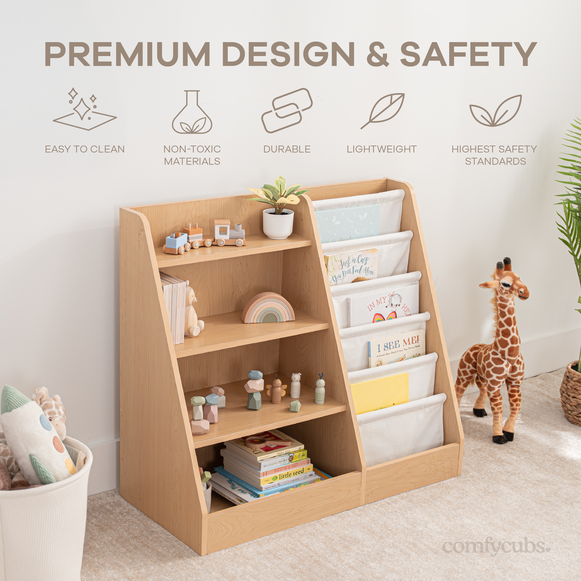 Kids Bookshelf - Wood