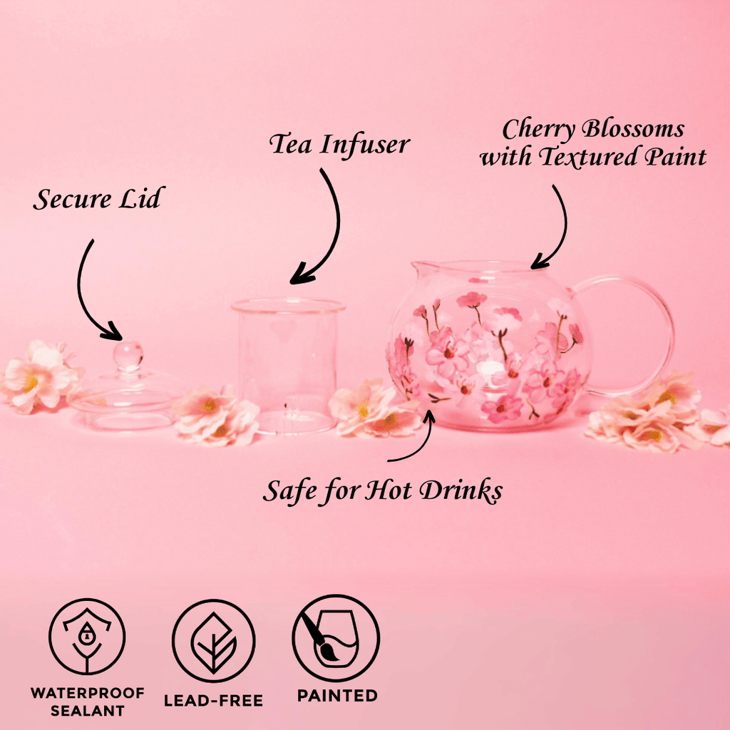 Painted Cherry Blossom Tea Pot