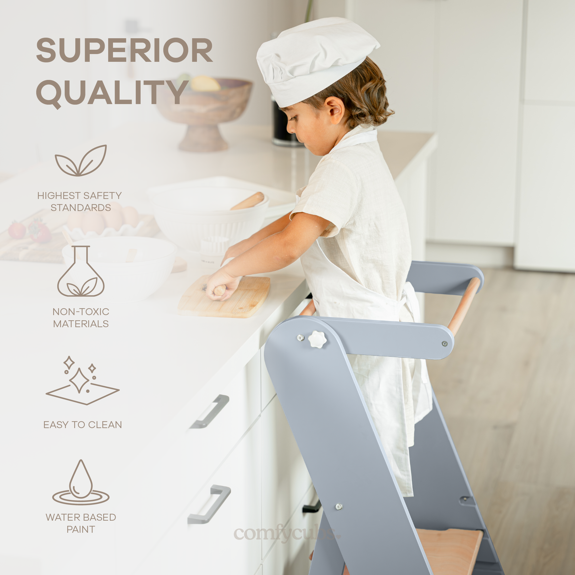 Kids Step Stool for Ages 3+ in Pacific Blue