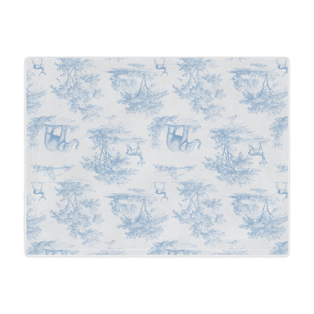 Toddler Minky Lovey Blanket, Blue Toile Elephant & Deer