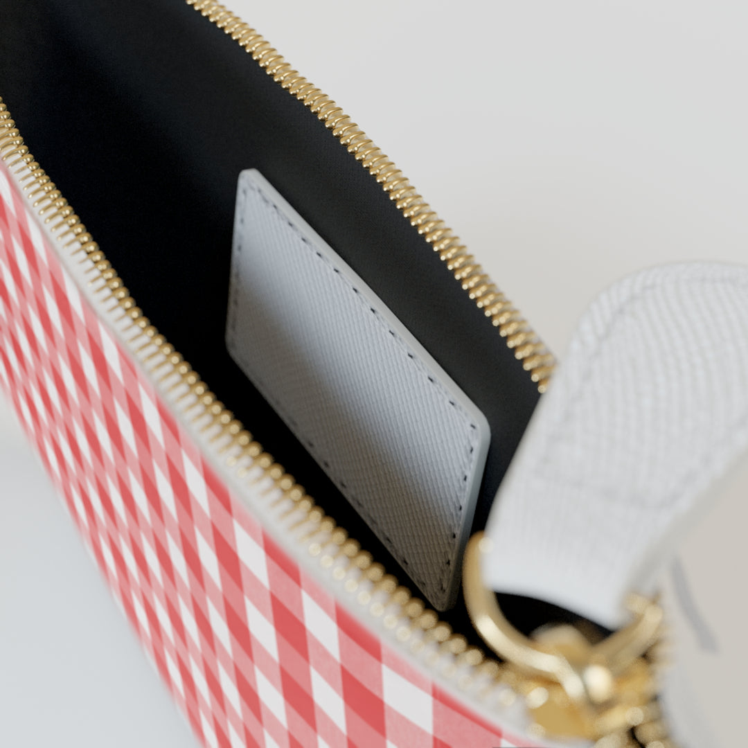 "Just For Mom" Mini Clutch Bag, Spring Red Gingham