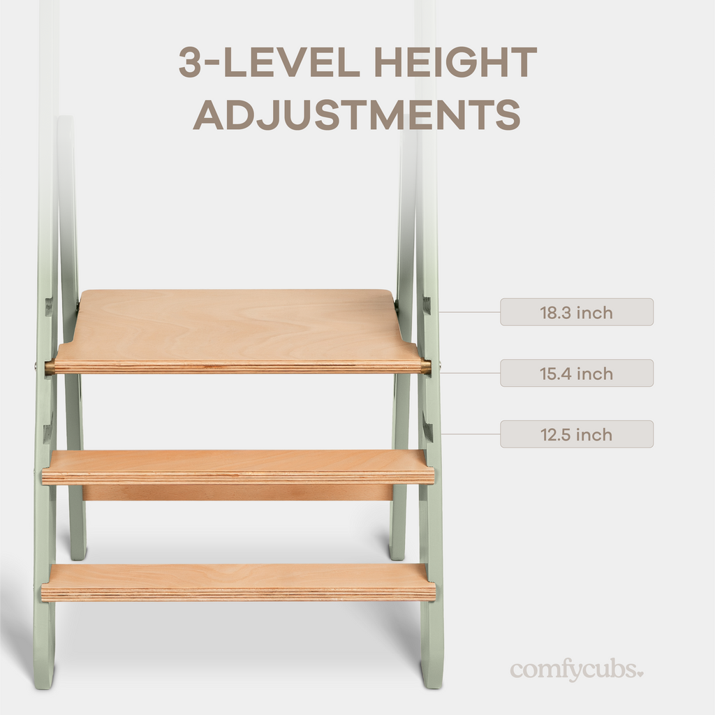 Kids Step Stool for Ages 3+ in Sage