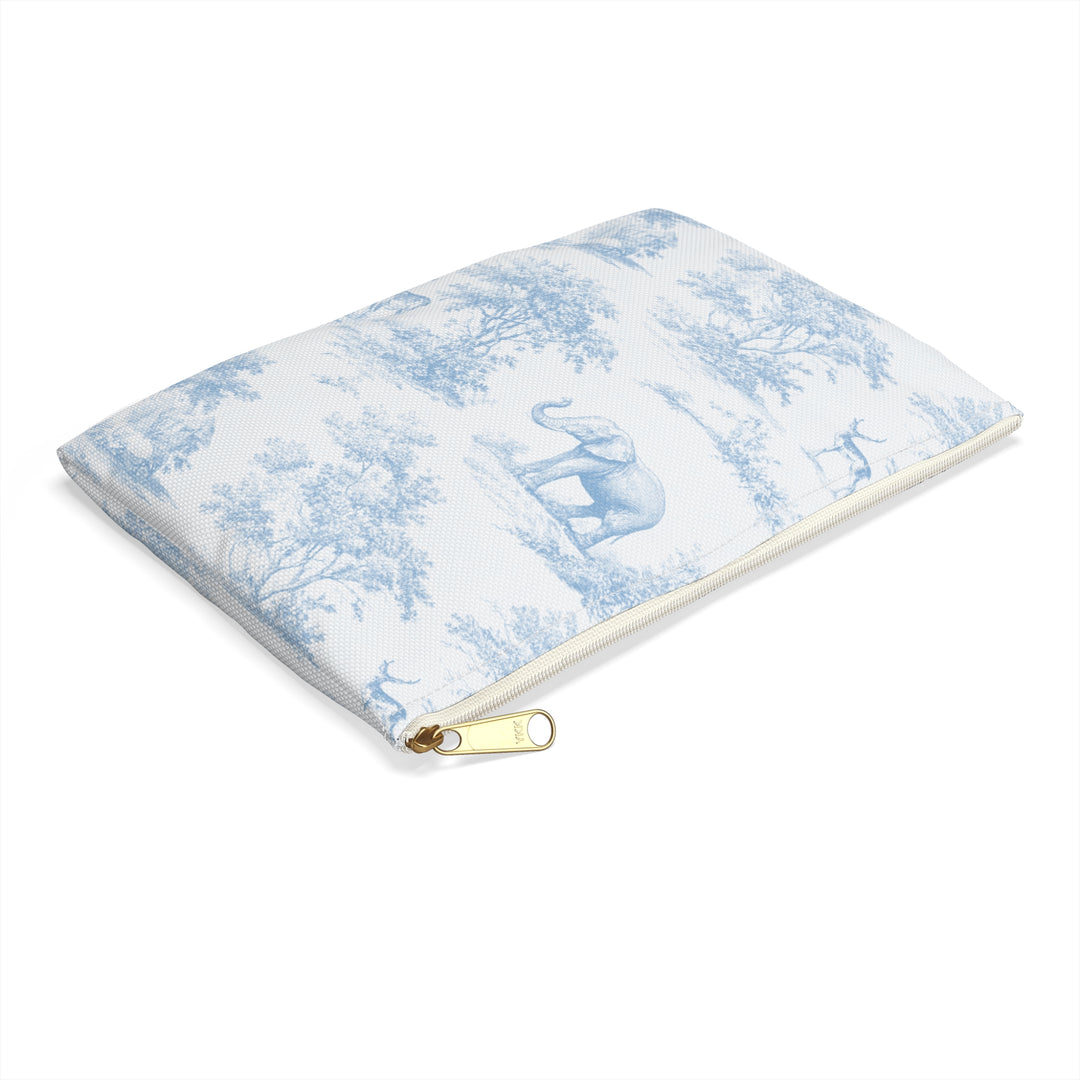 Blue Toile Elephant & Deer, Accessory Pouch