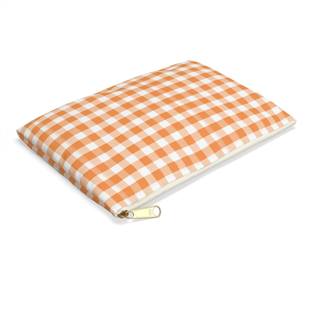 Spring Tangerine Gingham, Accessory Pouch