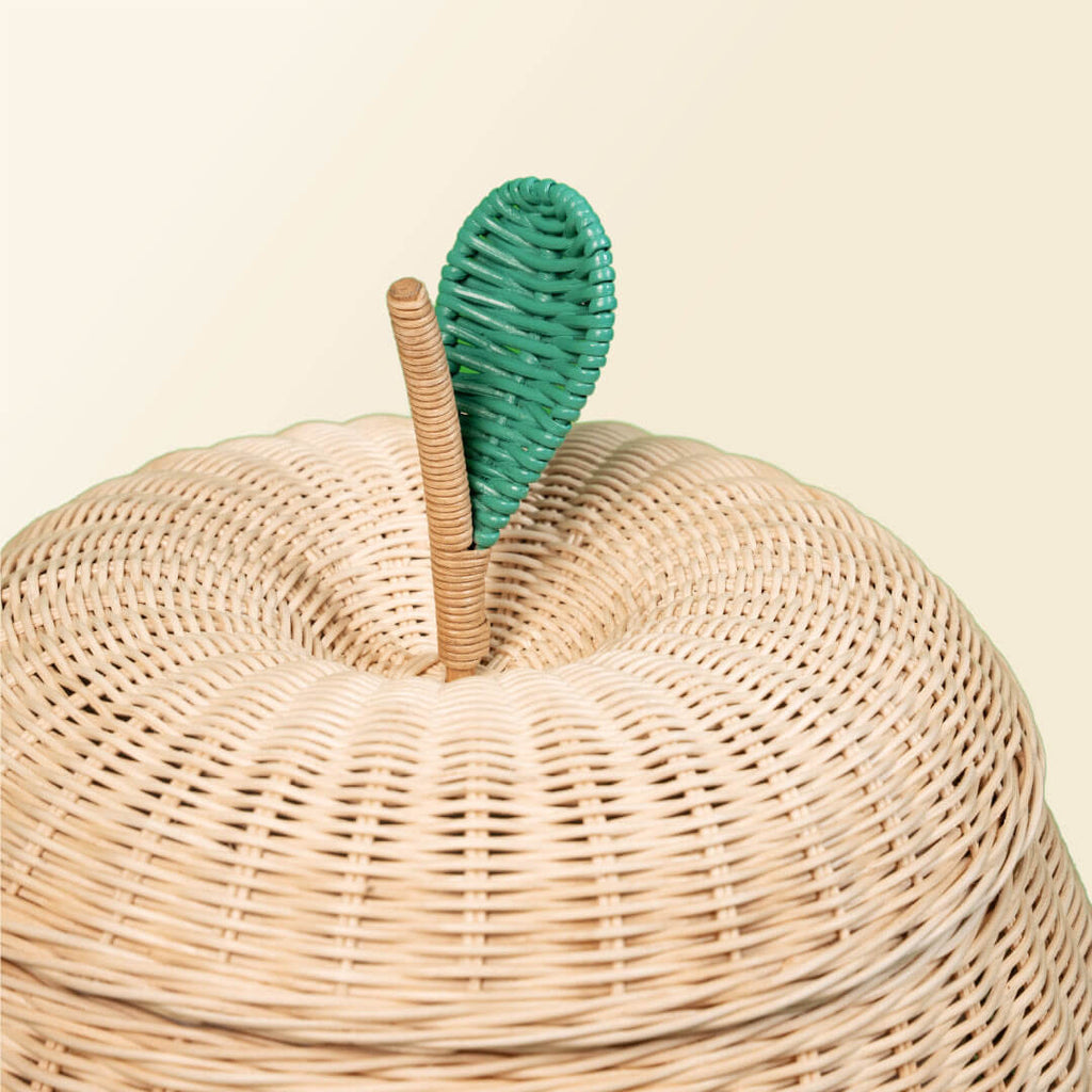 Apple Rattan Storage Basket Natural - Large