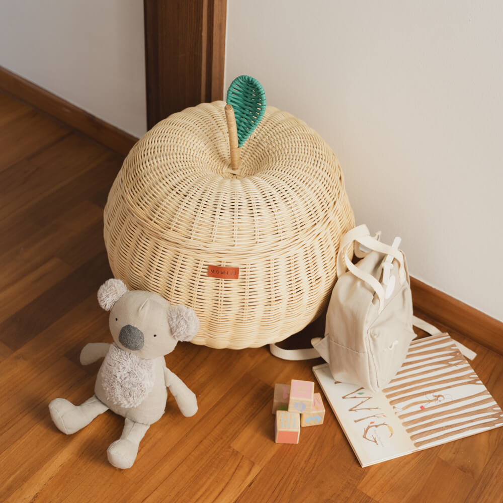 Apple Rattan Storage Basket Natural - Large