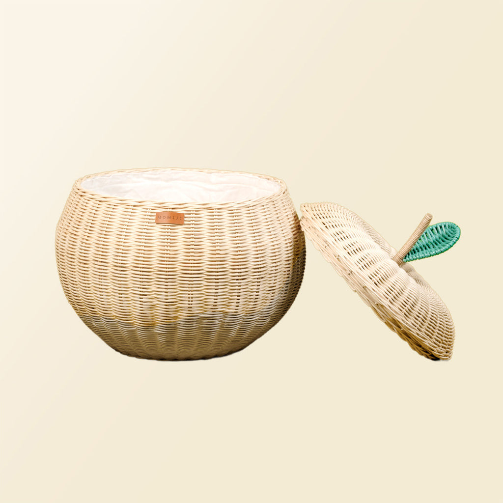 Apple Rattan Storage Basket Natural - Large