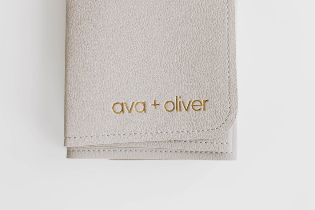 Vegan Leather Changing Mat, Grey