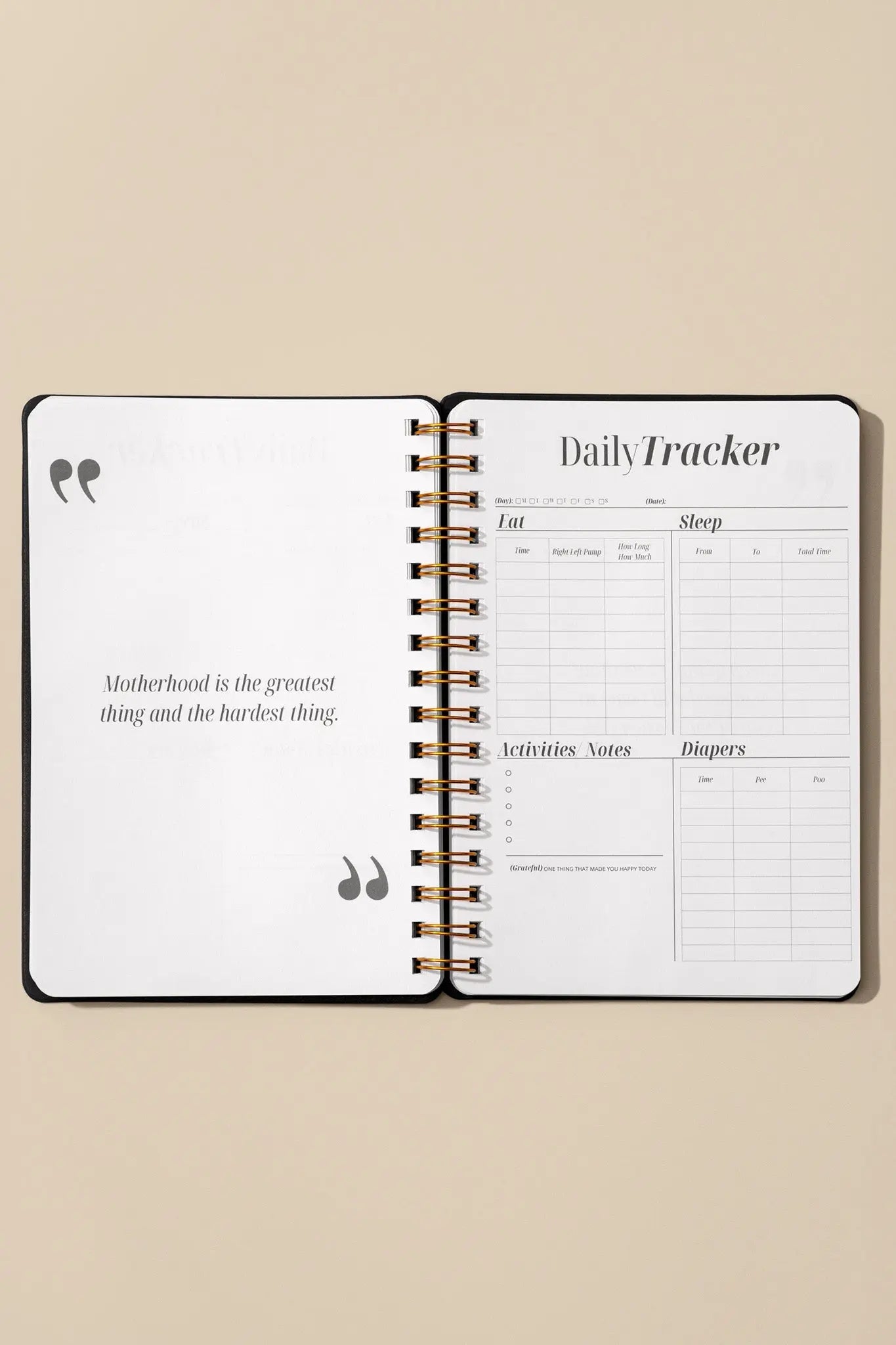 Postpartum Journal: Prompts for Mama + Daily Tracker for Baby