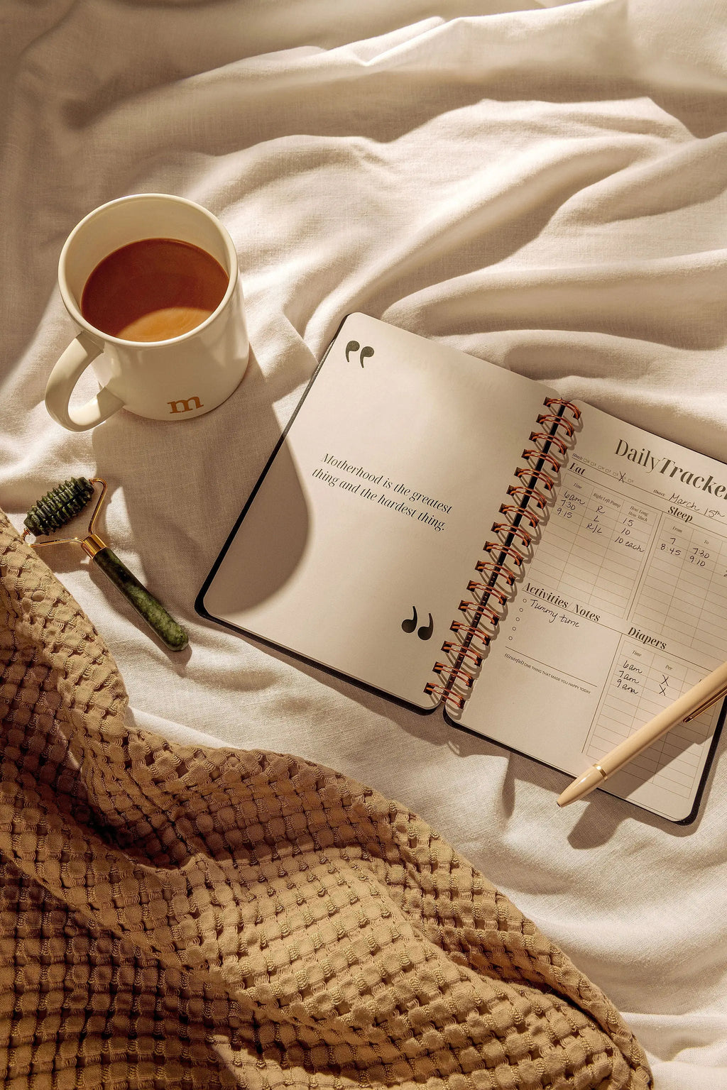 Postpartum Journal: Prompts for Mama + Daily Tracker for Baby