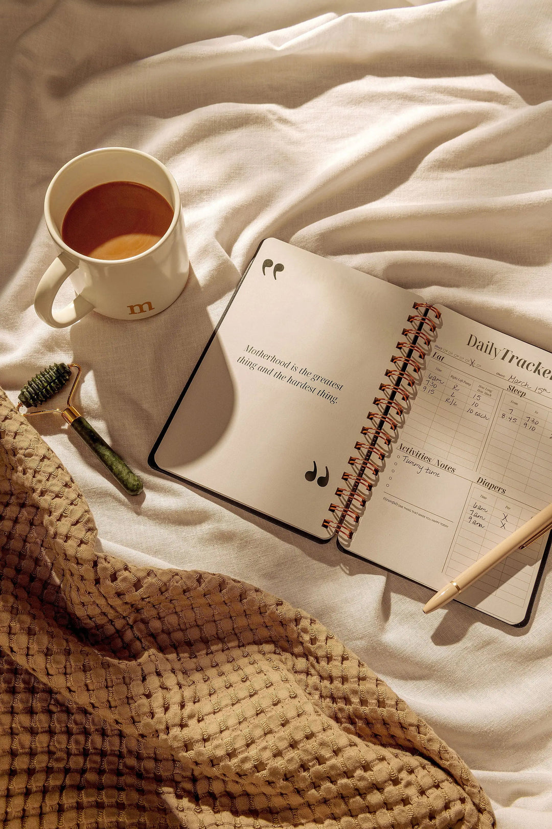 Postpartum Journal: Prompts for Mama + Daily Tracker for Baby