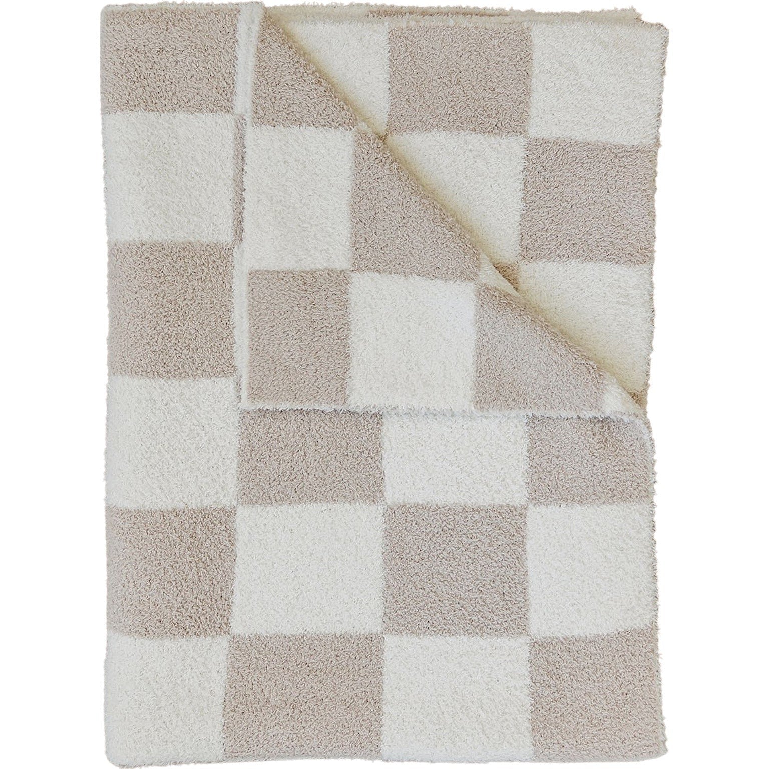 Cocoa and Cream Check Plush Blanket, by MABIE BABY