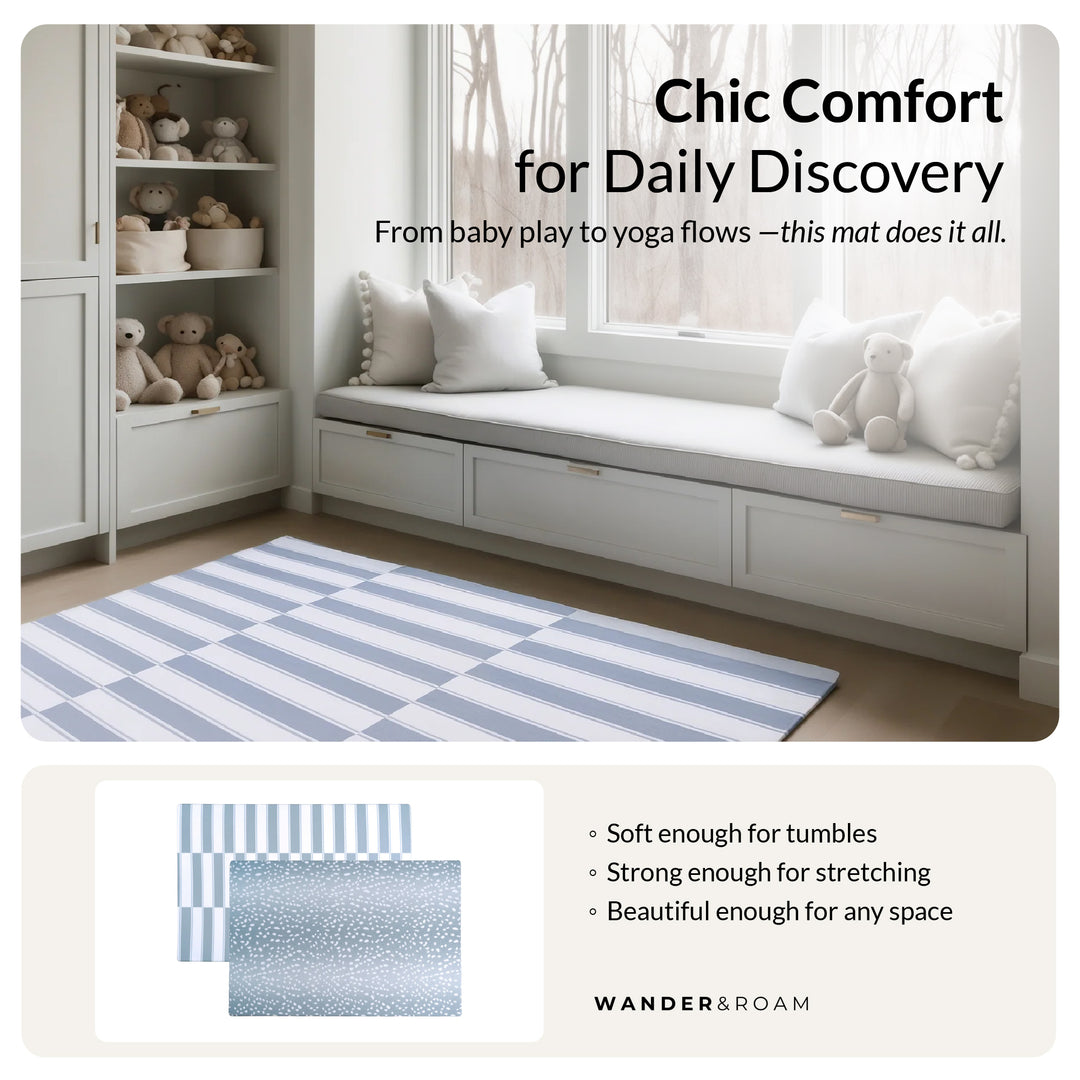 Antelope + Stripe Design In Slate Blue