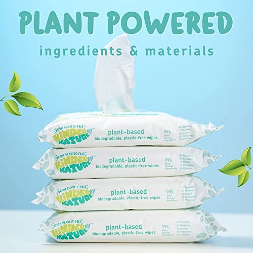 Kinder by Nature 100% Biodegradable Plant-Based Baby Wipes - 672 Count (12 packs of 56 wipes)