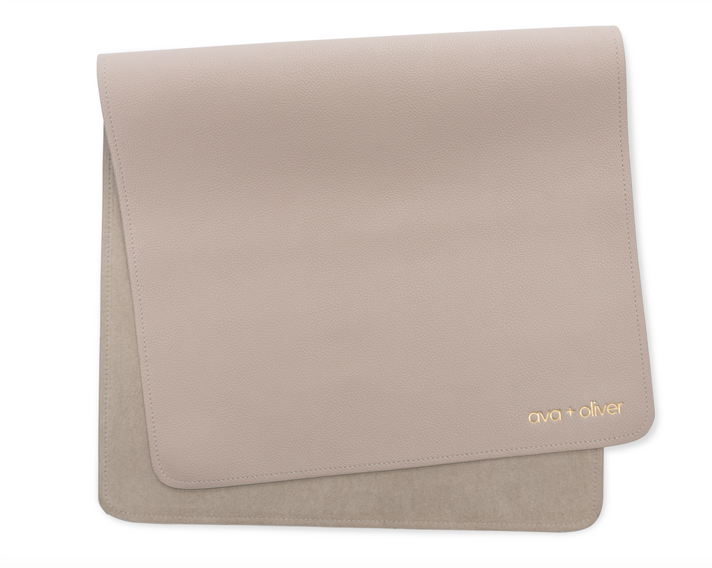 Vegan Leather Changing Mat, Grey