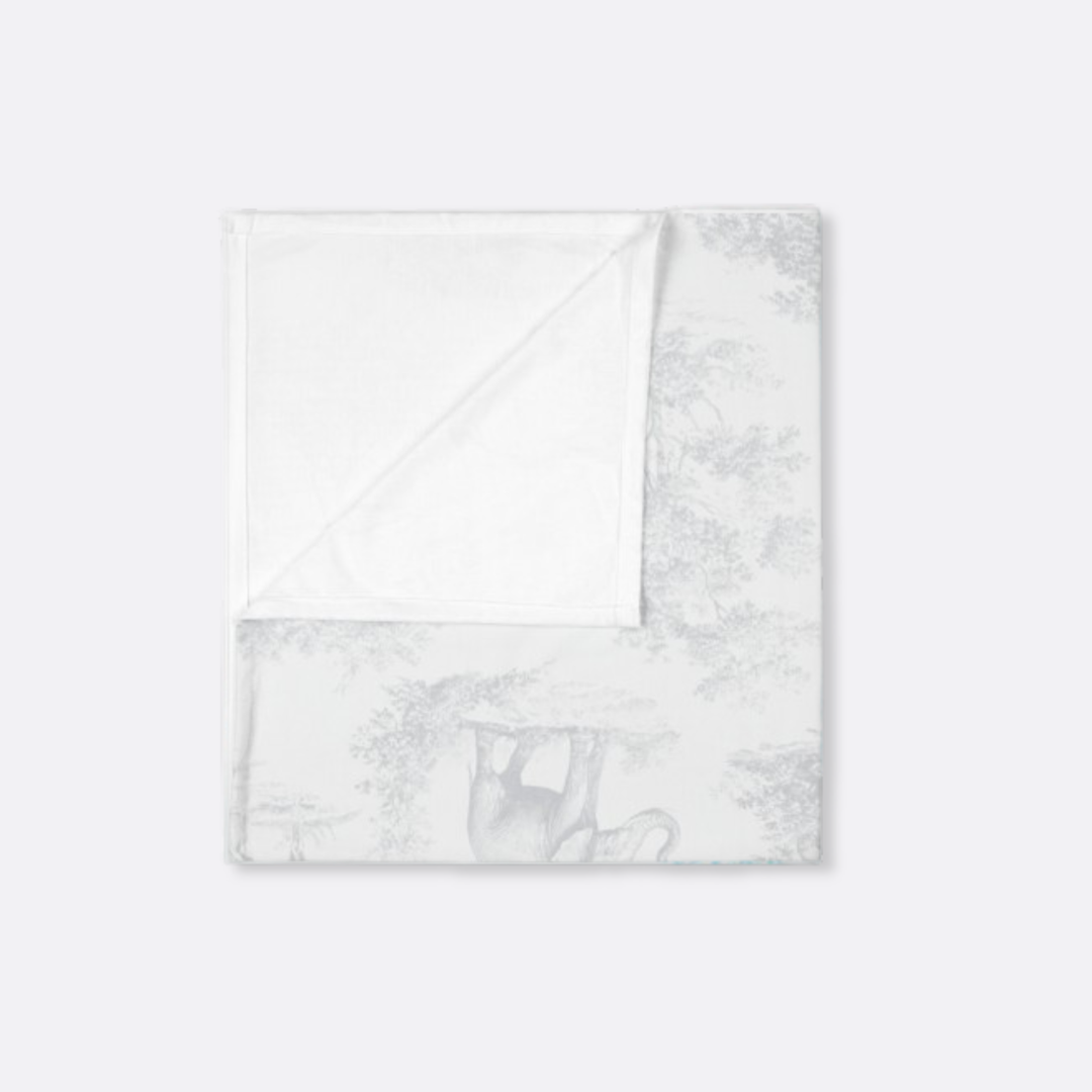 Baby Swaddle Blanket, Spring Grey Toile Elephant & Deer