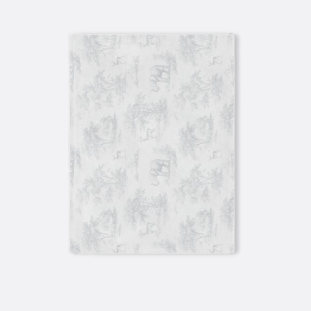 Toddler Minky Lovey Blanket, Spring Grey Toile Elephant & Deer