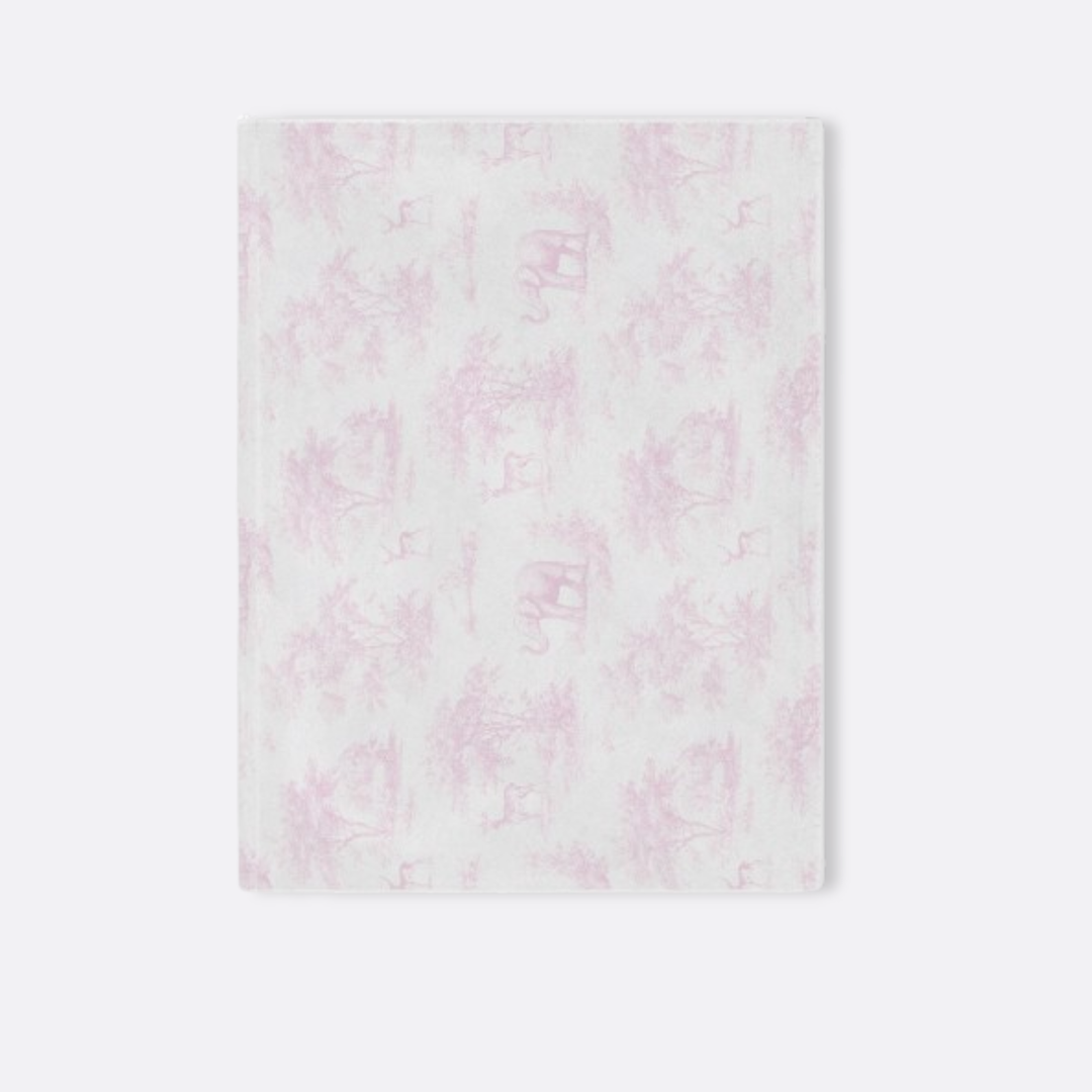 Toddler Minky Lovey Blanket, Pink Toile Elephant & Deer
