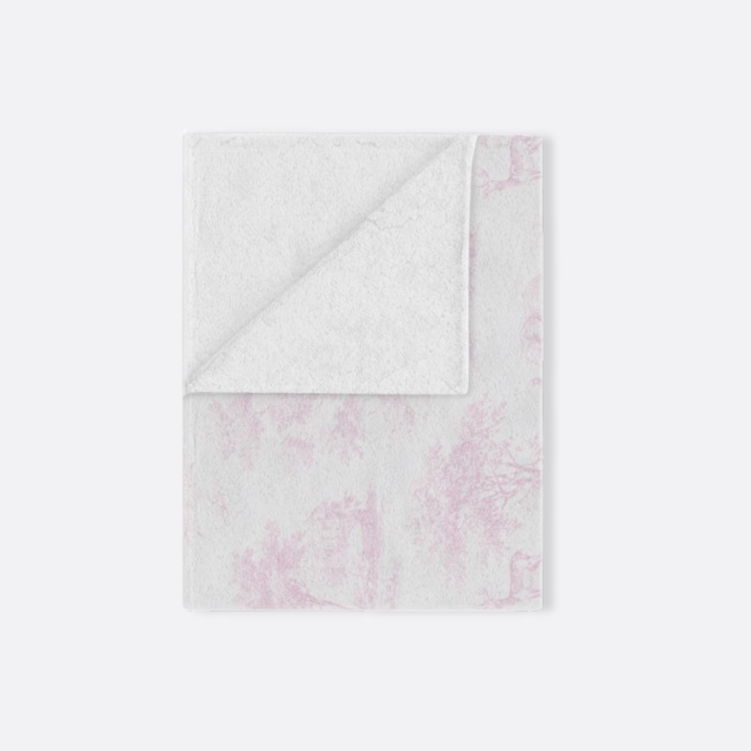 Toddler Minky Lovey Blanket, Pink Toile Elephant & Deer