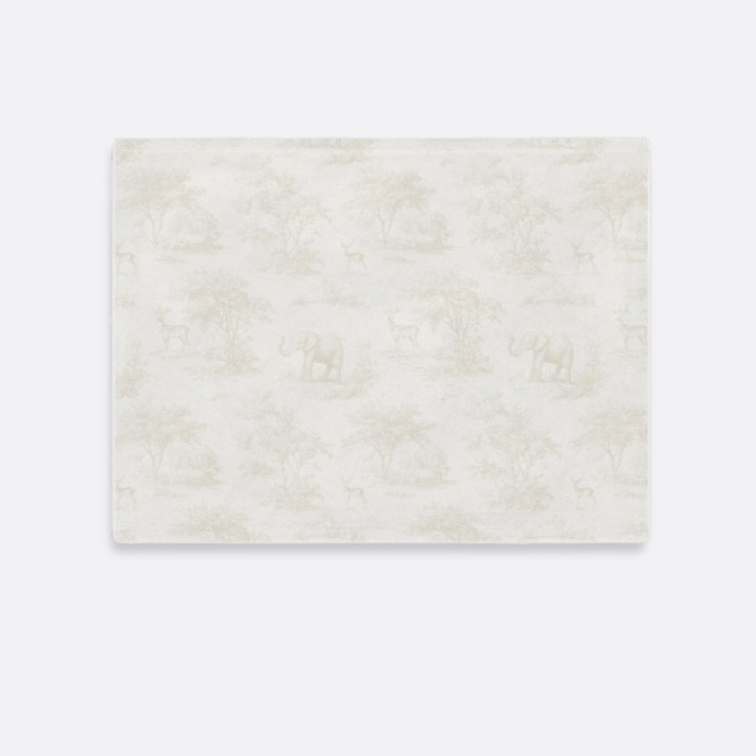 Toddler Minky Lovey Blanket, Spring Beige Toile Elephant & Deer