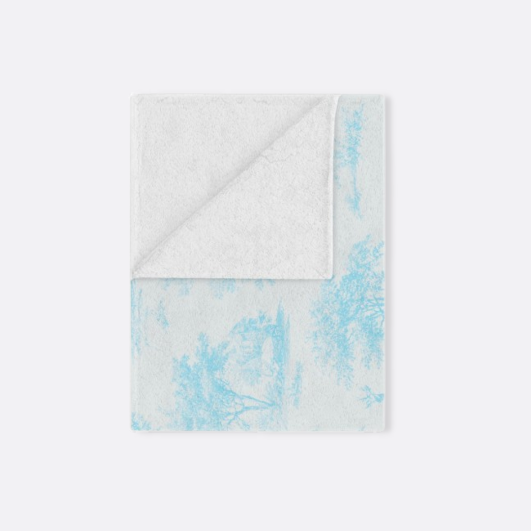 Toddler Minky Lovey Blanket, Spring Blue Toile Elephant & Deer